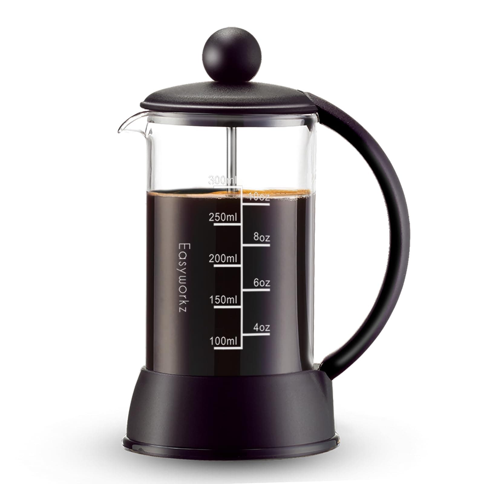 Easyworkz Eclipse French Press 12 oz Coffee Tea Maker with Borosilicate Glass