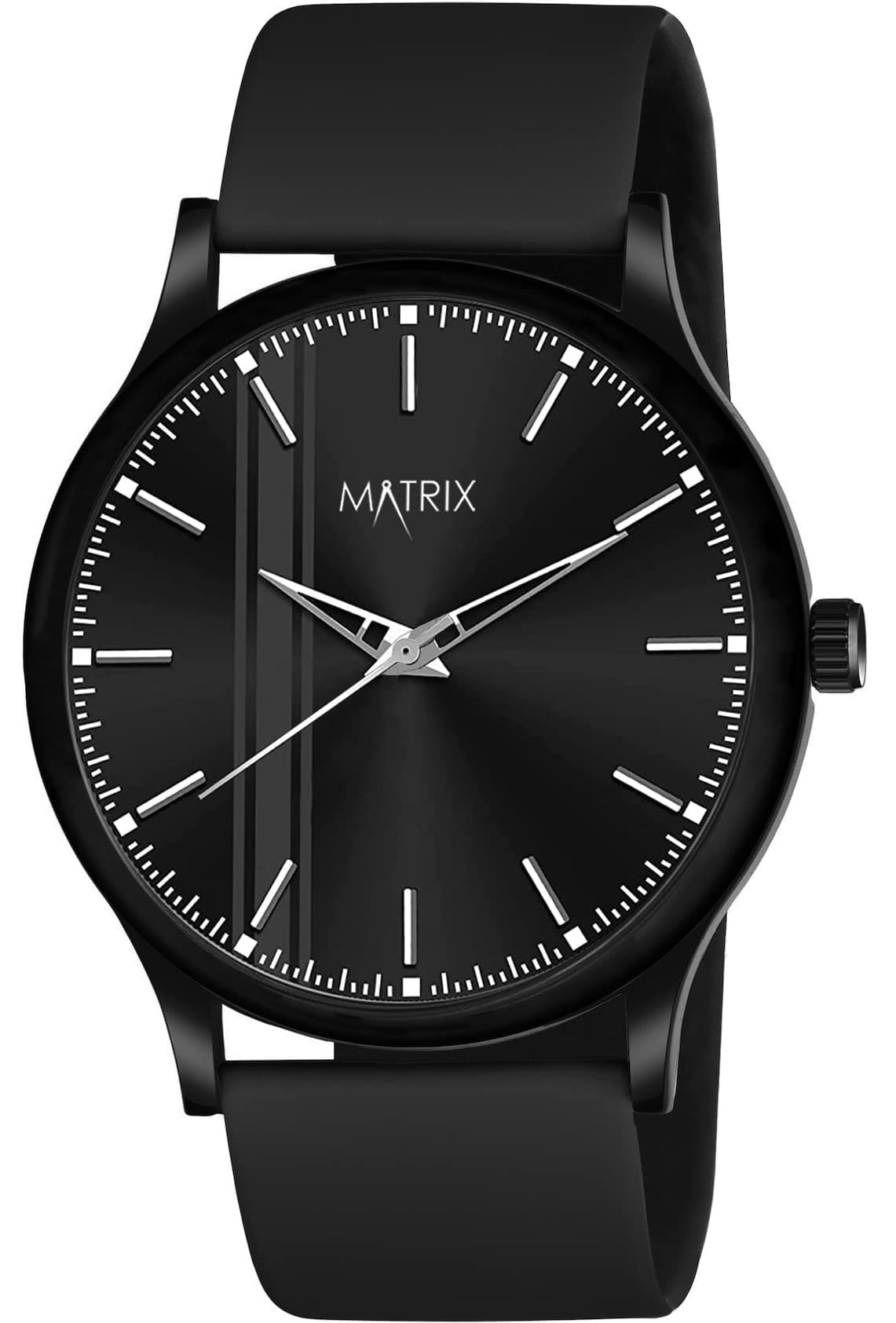 Minimalist Dial with Softest Silicone Strap Analog Wrist Watch for Men & Boys (Black)