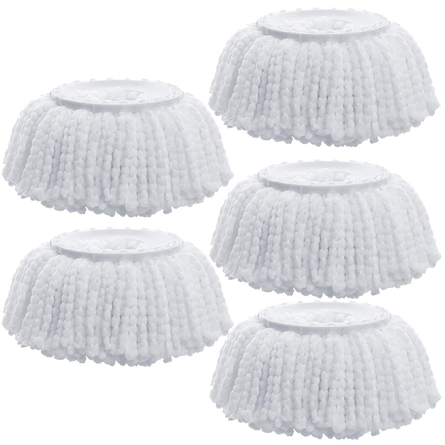 Amaou Microfiber Mop Heads Replacement Set of 5 Pack, Easy Wring Spin Mop Refill for Floor Cleaning
