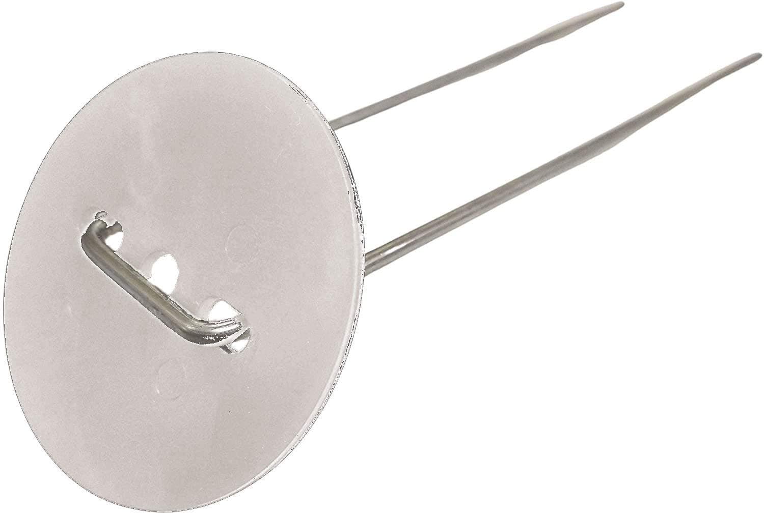 Farm Plastic Supply - Ground Staple Cap and Stake for Moisture Barriers, Poly Sheeting, Ground/Weed Cover (100 Count) (White)