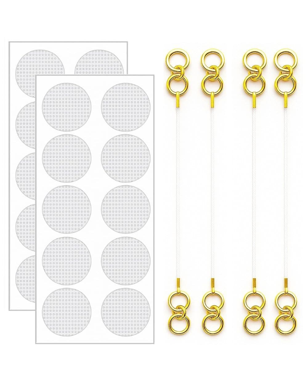 Gold Plated Transparent, Stretchable, Adjustable, Lightweighted Ear Chain for Heavy Earrings – Comfortable Ear Support for Women & Girls (2 Pair) with Invisible Ear Lobe Support Patches for Earrings – Earlobe Tapes, Stickers, and Earring Supporter Patches for Heavy Earring (Pack Of 20 Support Patches)