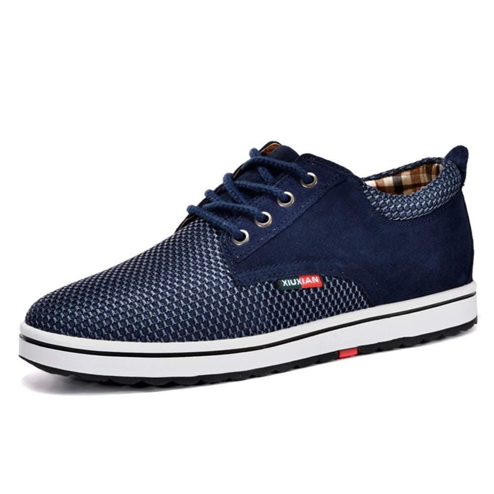Men's Taller Height Increasing Elevator Shoes 2.36'' Lace-up Flannelette Cowhide Leather Dress Shoes