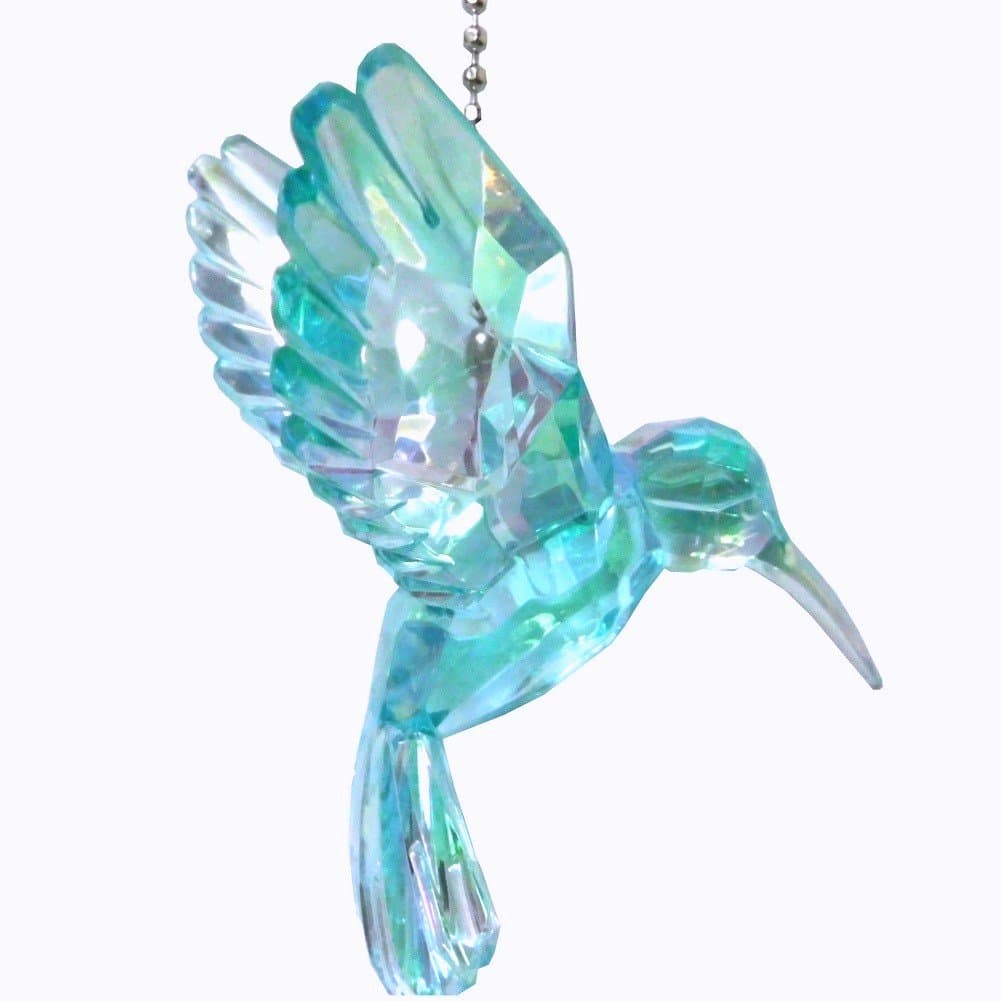 WeeZ Industries Acrylic Hummingbird Ceiling Fan Pull Light Chain Ornament (Blue)