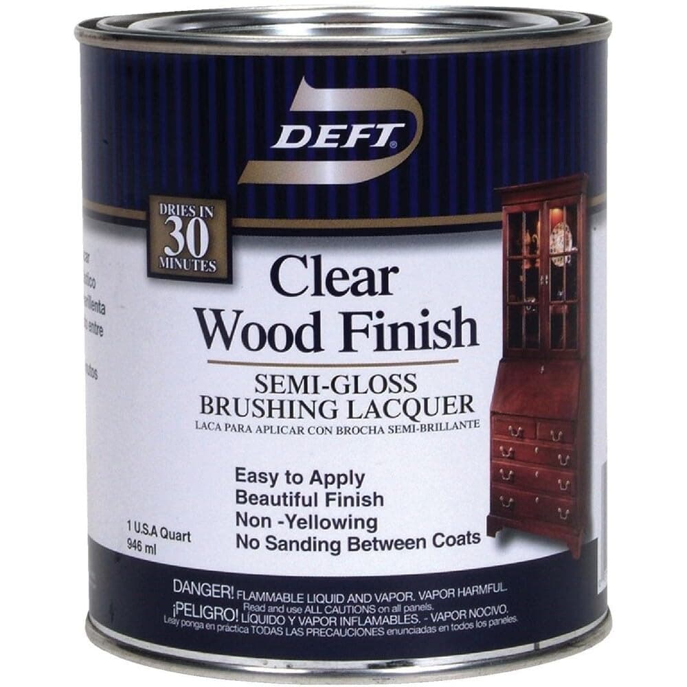 Deft DFT011/04 1 Quart Semi Gloss Clear Wood Finish Brushing Lacquer4