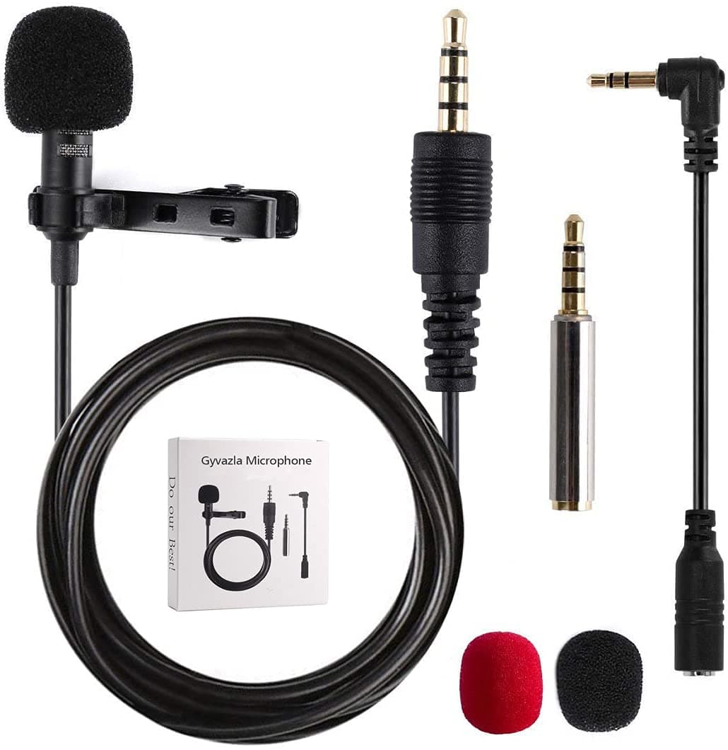 Gyvazla 3.5mm Lavalier Omnidirectional Microphone for iPhone & Android and Other Mobile Device