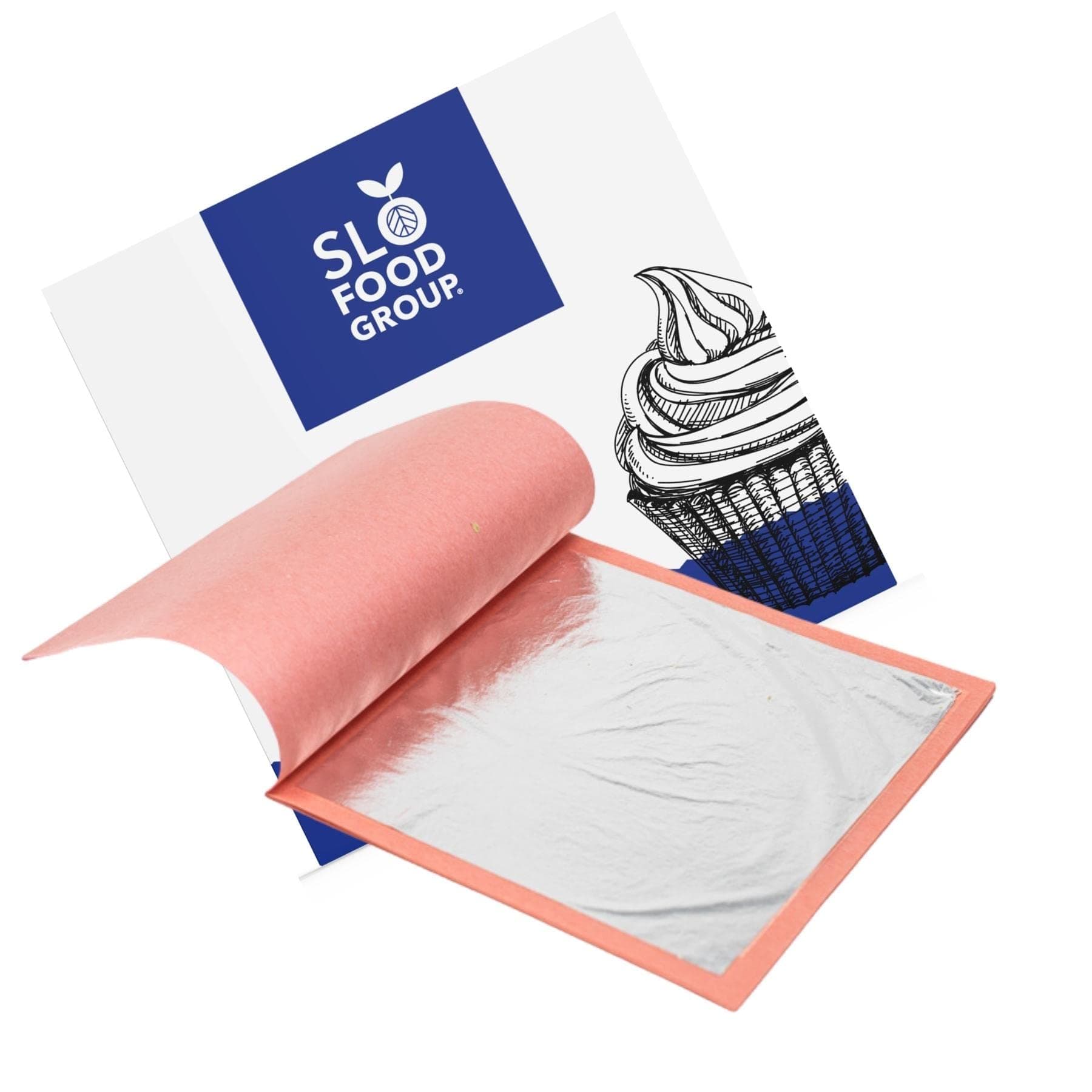 SLO FOOD GROUP Genuine Silver Leaf 25 Sheets 9.5 cm by 9.5 cm Silver