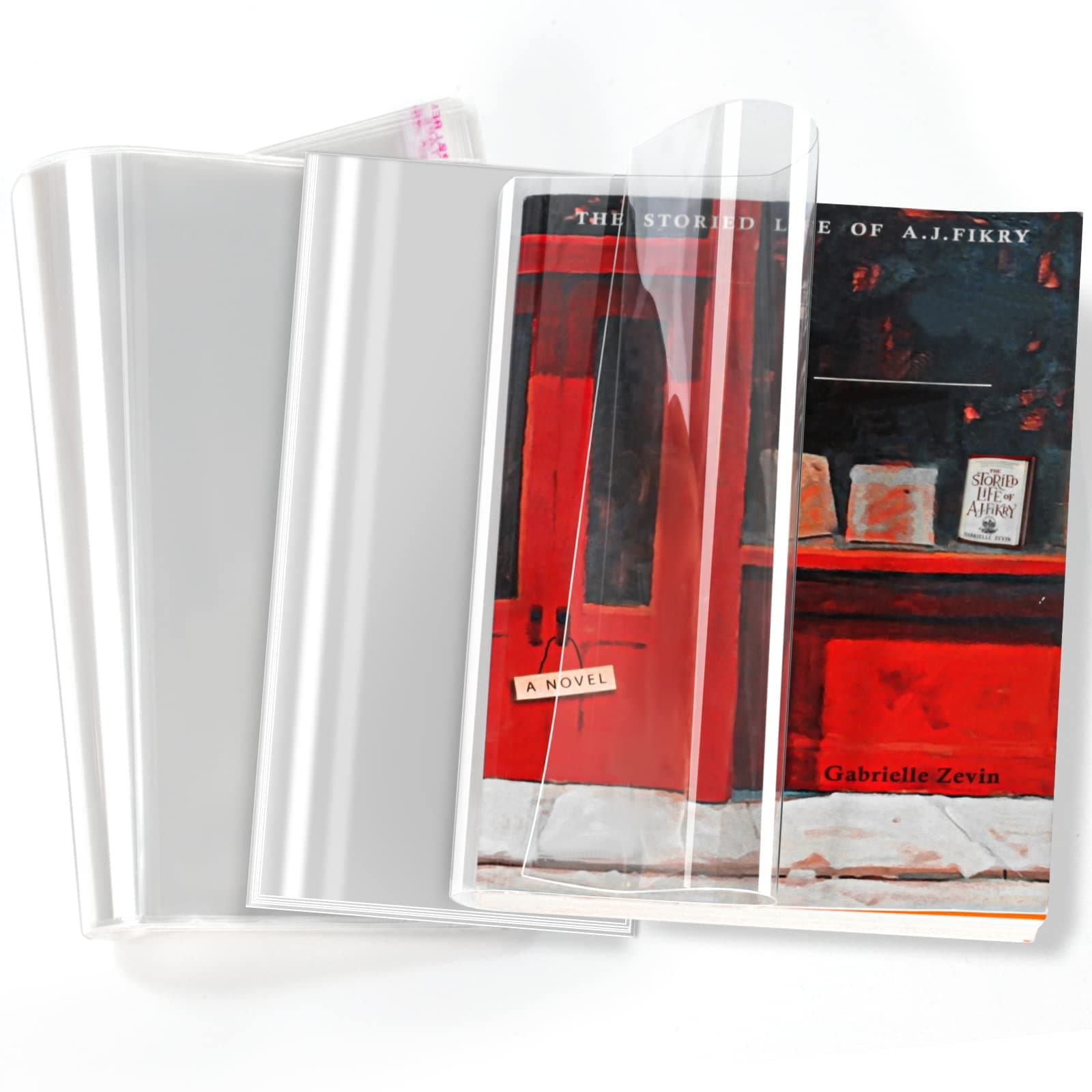 Clear Book Covers 50 PCS for 8 1/2" Tall Books, Adjustable Book Covers, Protect Against Wear and Tear, Water and Dust, Archival Safe, Adjustable for Book Size: 8 1/2" Tall x Up to 15" Long (50 Pack)