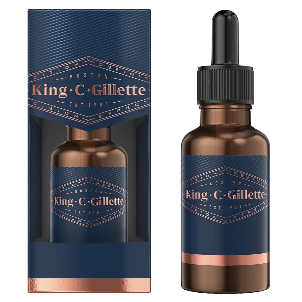 Gillette | King C Gillette Beard Oil | Better Growth and Thicker Beard | 99 per cent Plant Based |30ML