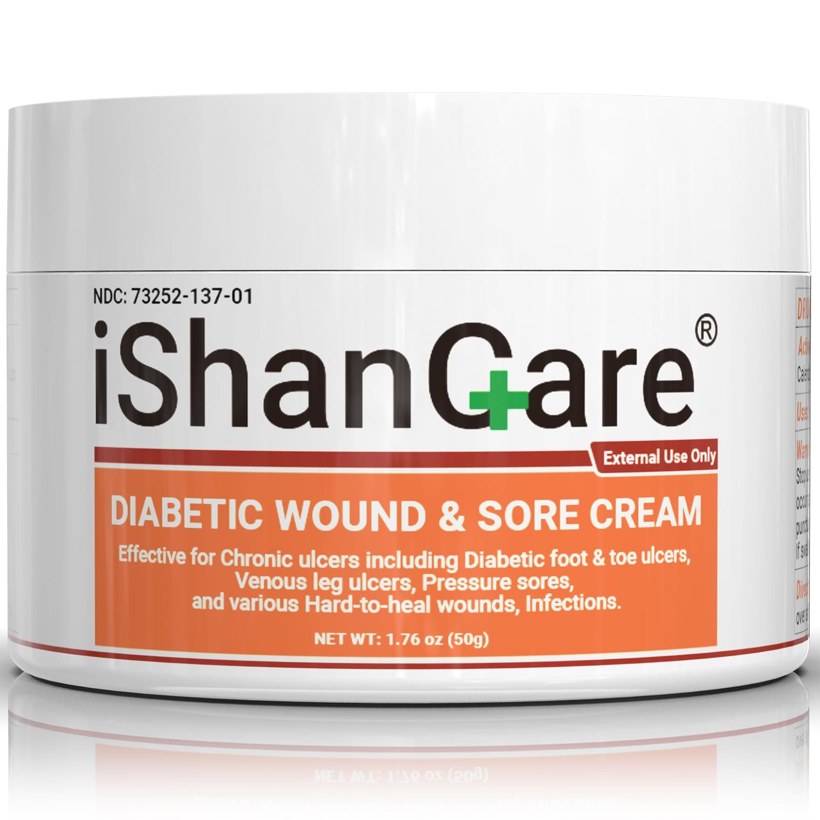 - iShanCare® Diabetic Wound Ulcer Cream - First Aid Healing Ointment, Natural Protective Ointment for Leg & Foot Ulcers, Venous Ulcers, Bed Sores, Pressure Sores and Septic Wounds