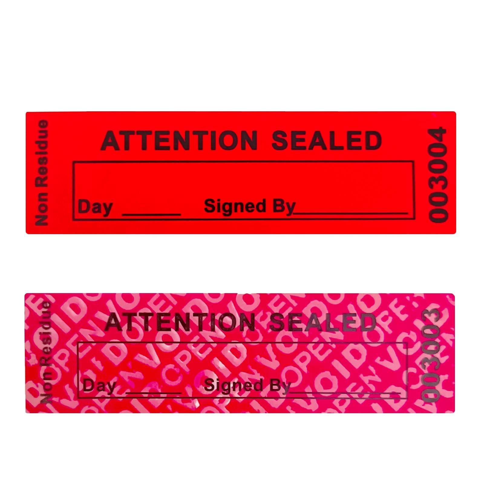 Non Transfer Tamper Evident Security Warranty Void Seals/Stickers High Security Tamper for Reusable Package or Expensive Surface with Serial Numbers(1 x 3.35Inches,100pcs,red)