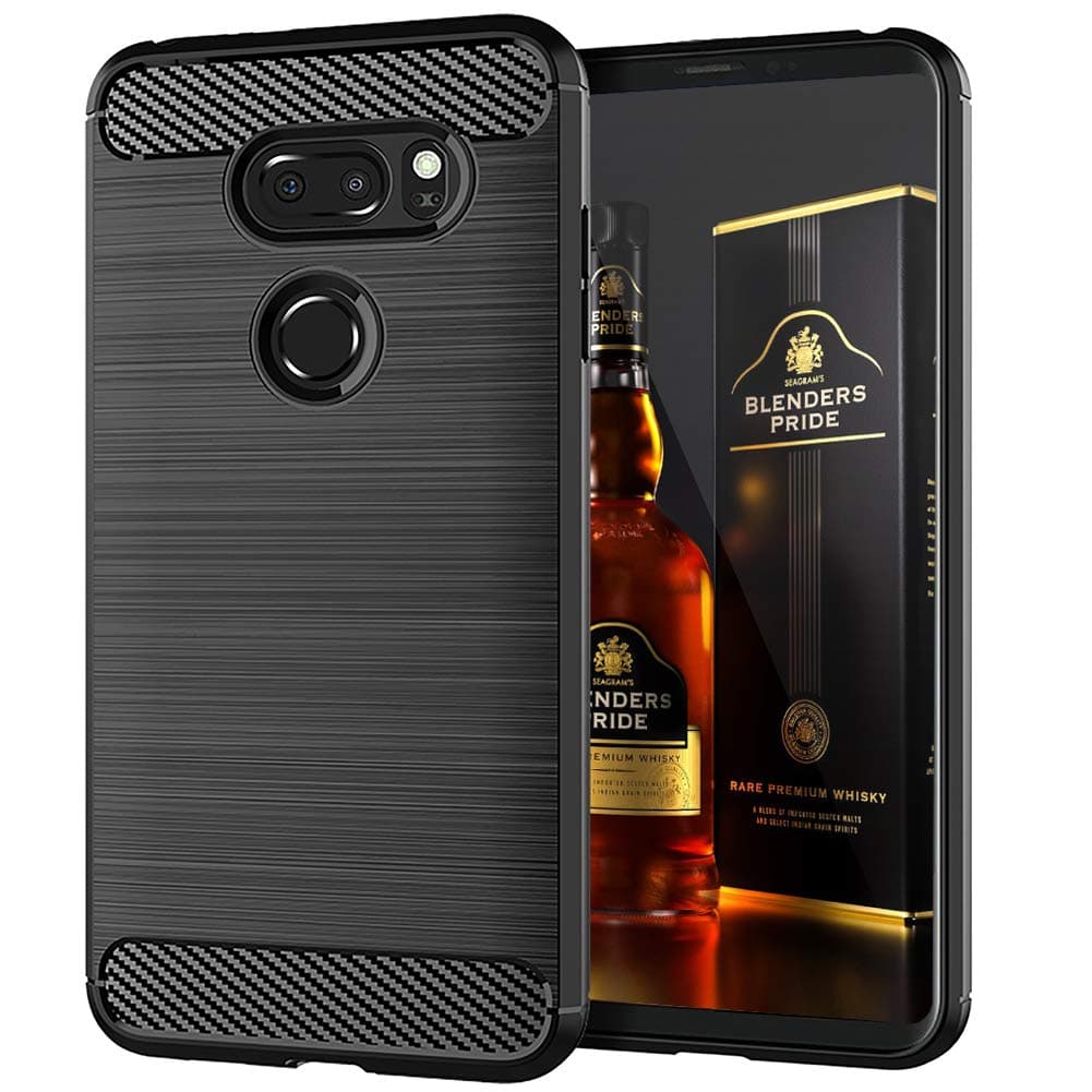 for LG V35 ThinQ Case Slim Thin,LG V30 / LG V30 Plus/LG V30S ThinQ/LG V35 Case Silicone Soft Skin Flexible TPU Anti-Scratches Protective Case Cover for LG V35 (Black)