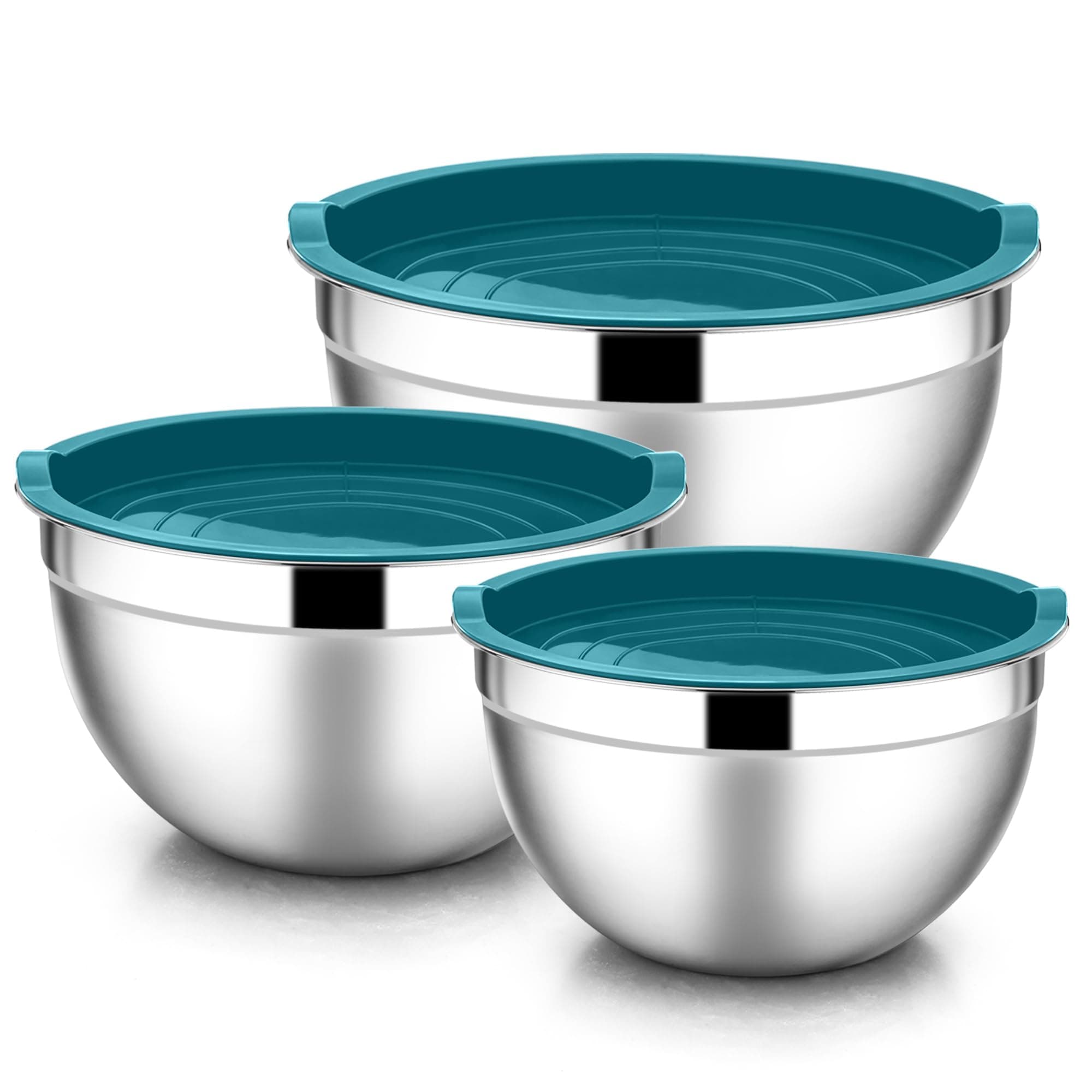 E-far Mixing Bowls with Blue Airtight Lids