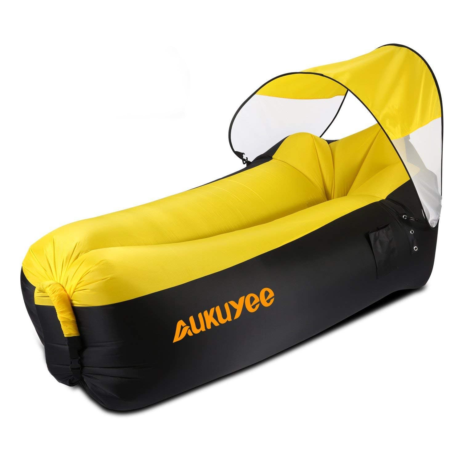 Inflatable Lounger, Air Sofa Hammock Inflatable Chair Pool Float Ship with Carry Bag & Removable Sun Canopy for Travelling, Camping, Hiking, Pool & Beach Parties