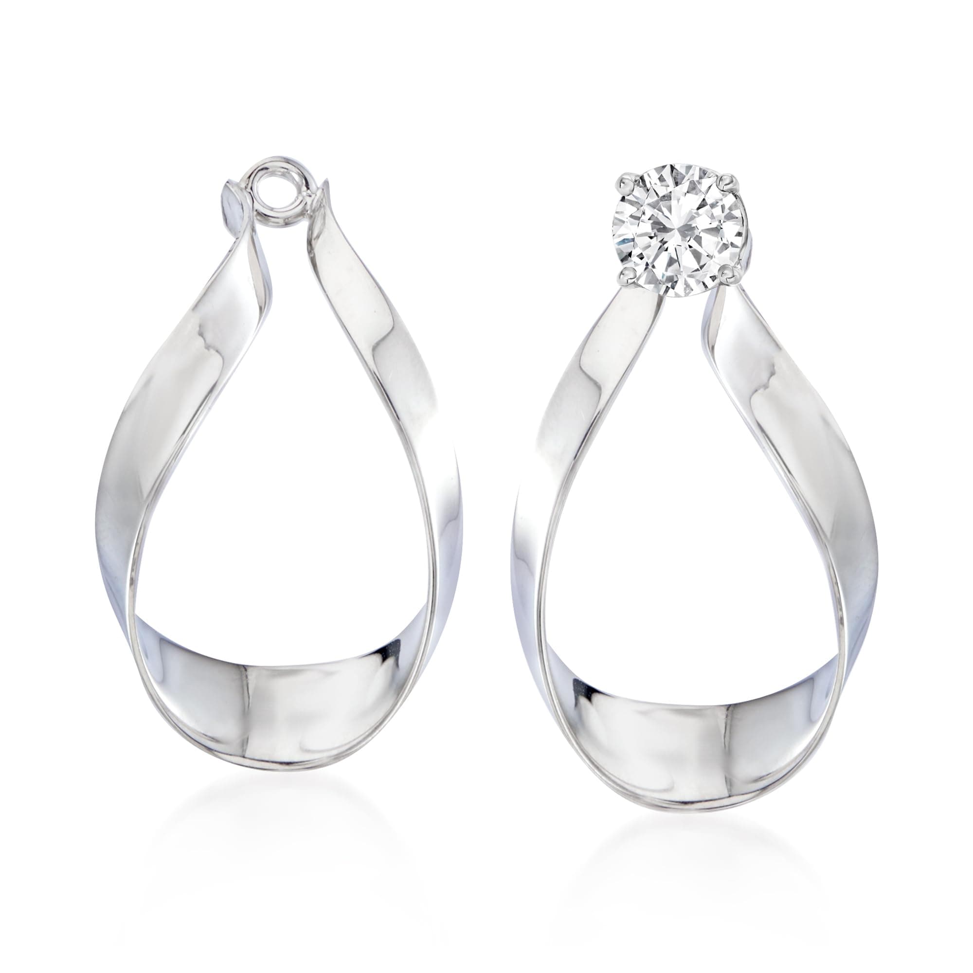 Ross-SimonsSterling Silver Ribbon Drop Earring Jackets