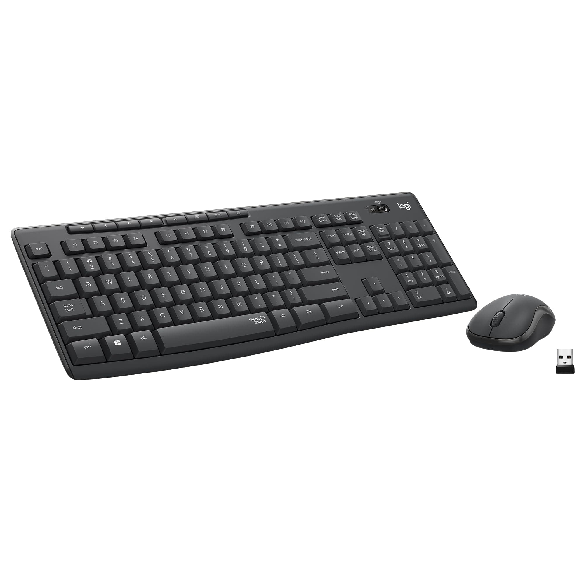 MK295 Wireless Mouse & Keyboard Combo with SilentTouch Technology, Full Numpad, Advanced Optical Tracking, Lag-Free Wireless, 90% Less Noise - Graphite