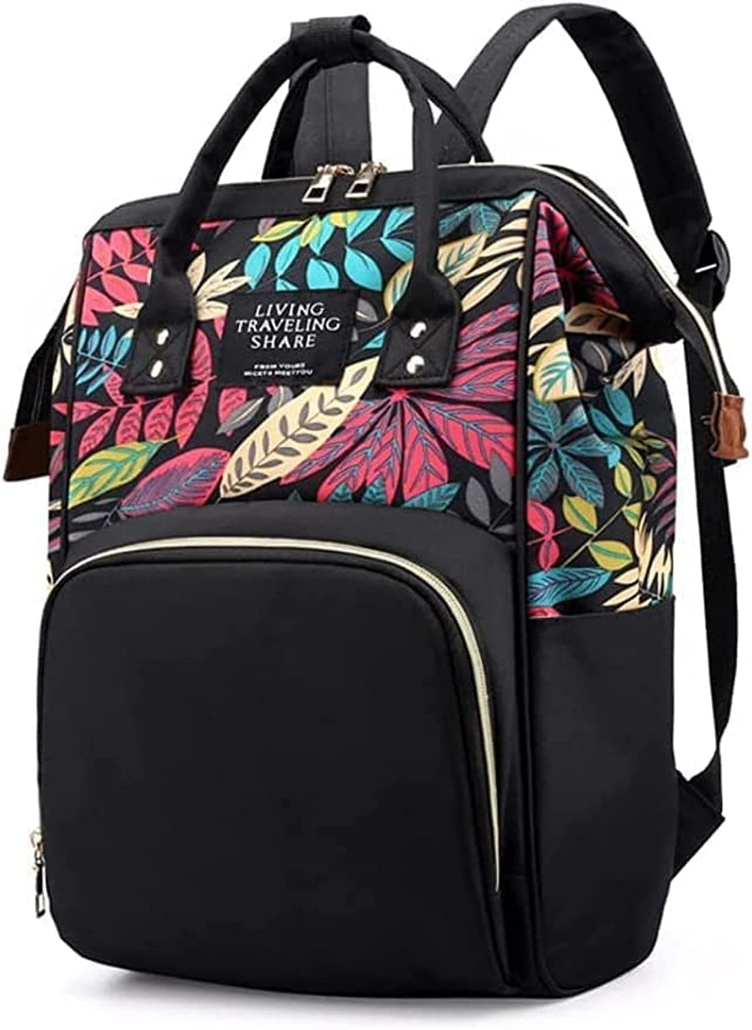 Sharaf Diaper baby Changing Travel Bag Backpack Multifunction Large Capacity (Black), One Size