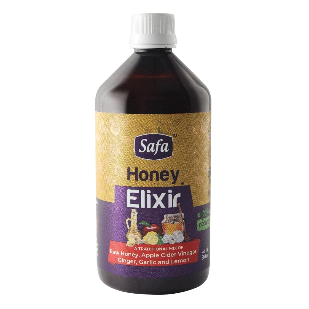 Safa Honey Elixir | 100% Pure Raw Honey, Apple Cider Vinegar, Ginger, Garlic and Lemon Tonic | 500ml