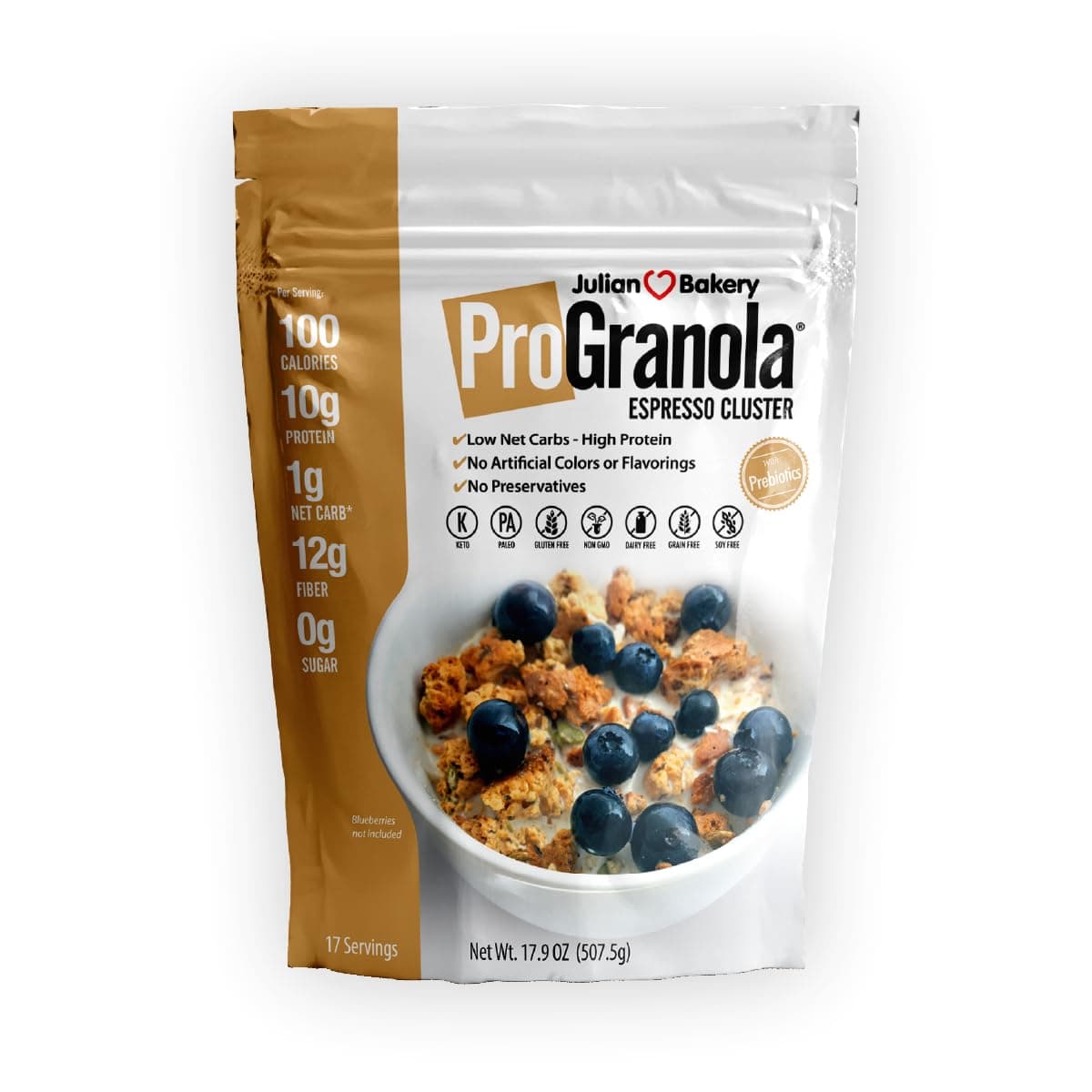 - ProGranola® | Espresso | 12g Protein | Paleo | 3 Net Carbs | Gluten-Free | Grain-Free | 15 Servings