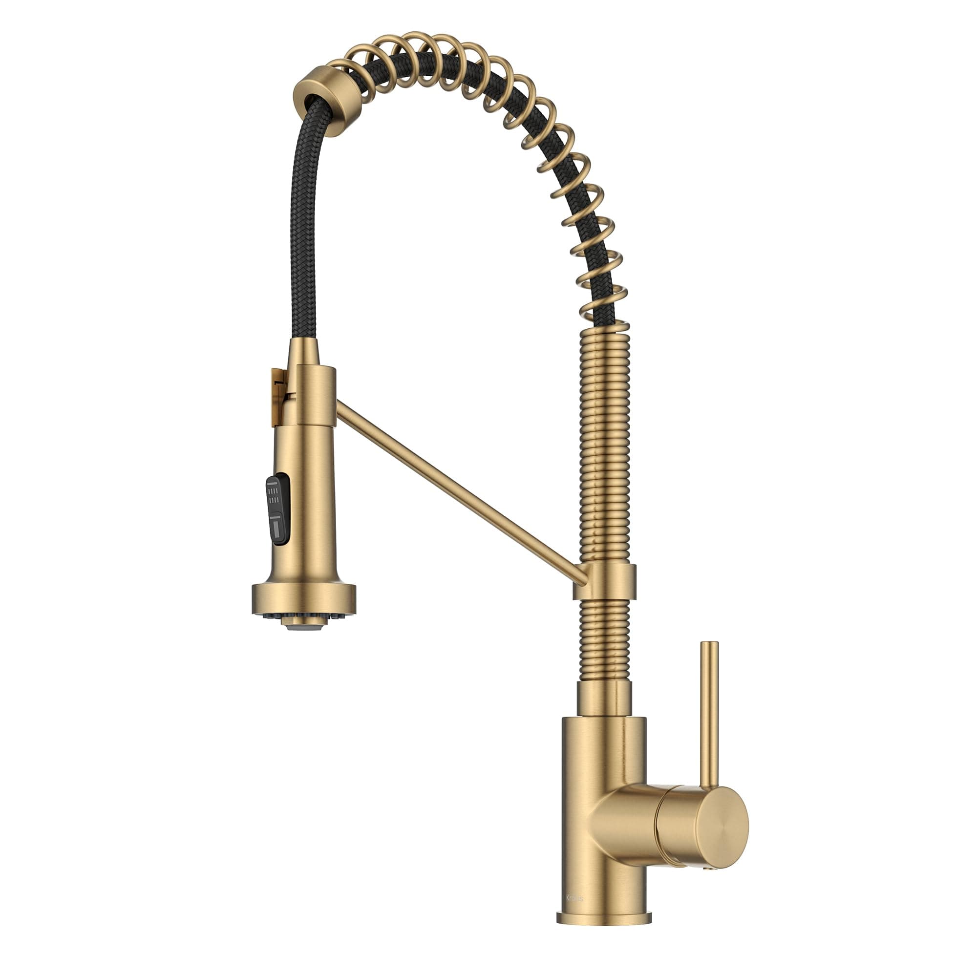 Bolden Commercial Style Pull-Down Single Handle 18-Inch Kitchen Faucet in Brushed Brass