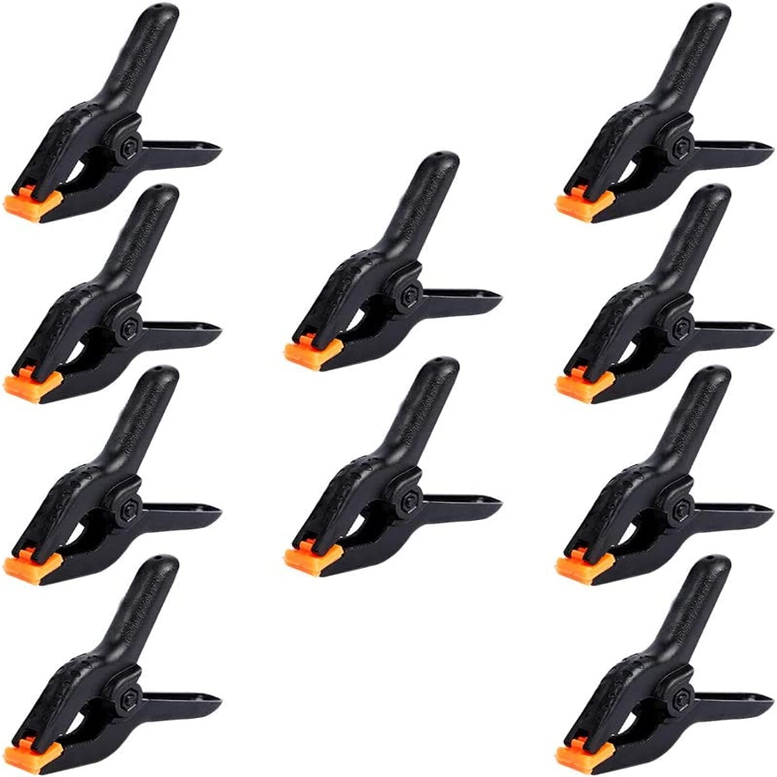 BOMEKS Spring Clamps, 10pcs Backdrop Clips 4.5 Inch Heavy Duty Plastic Spring Clamps Set Plastic Clips Clamps for Woodworking, Photography Studio, Plate, Home Improvement, DIY