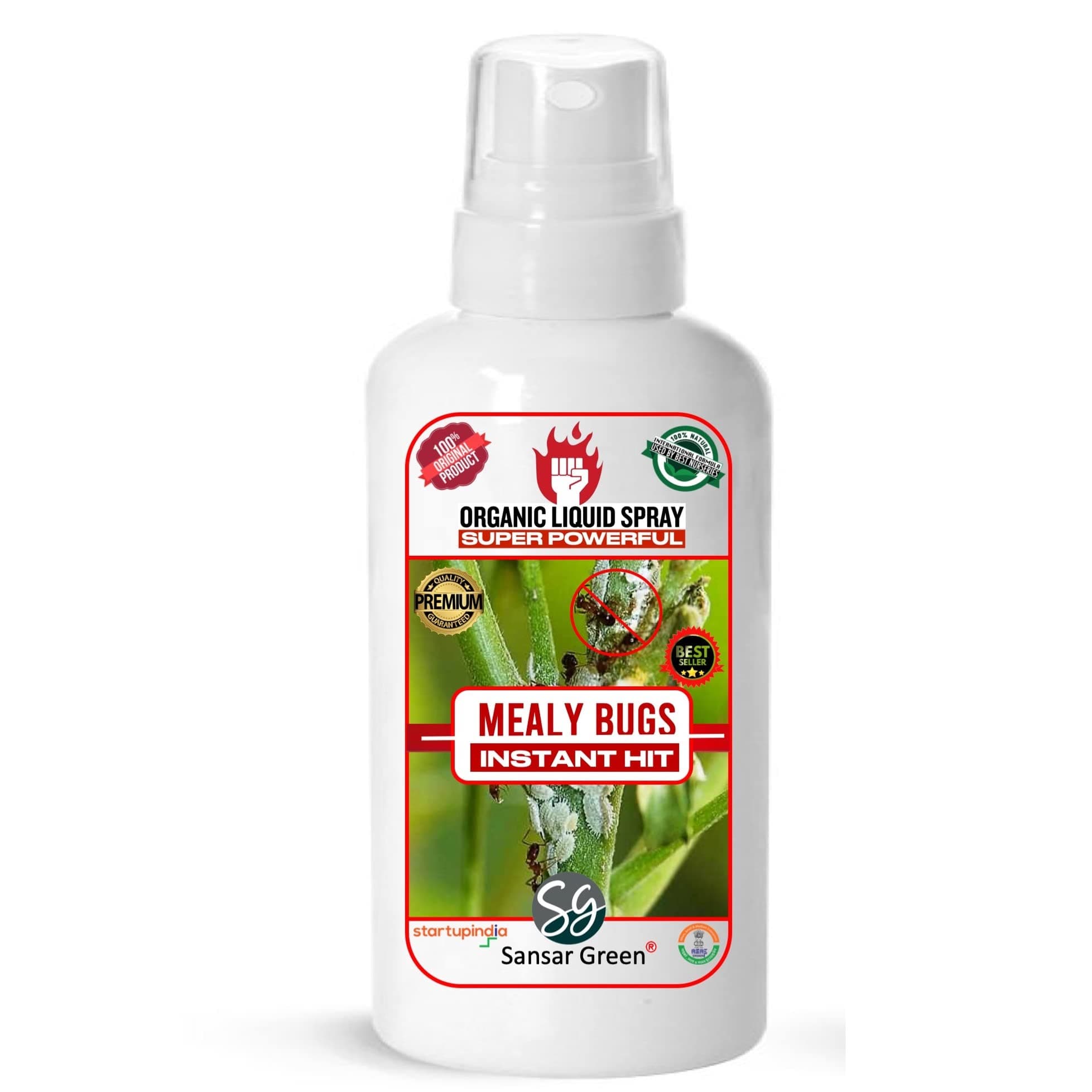 Sansar Green® Mealy Bug Instant Hit Spray, Premium Essential Super Powerful Liquid Spray for removing of Mealy Bugs from Plants (500 ml)