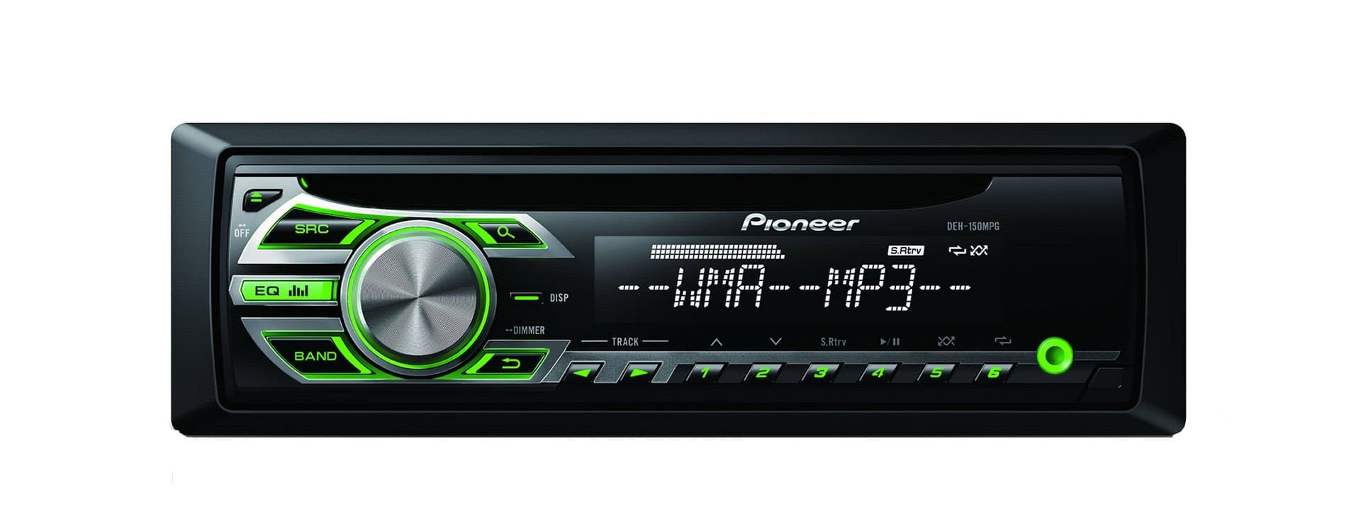 DEH-150MPG CD RDS Tuner with WMA/MP3 playback and front illuminated Aux-In (Green)