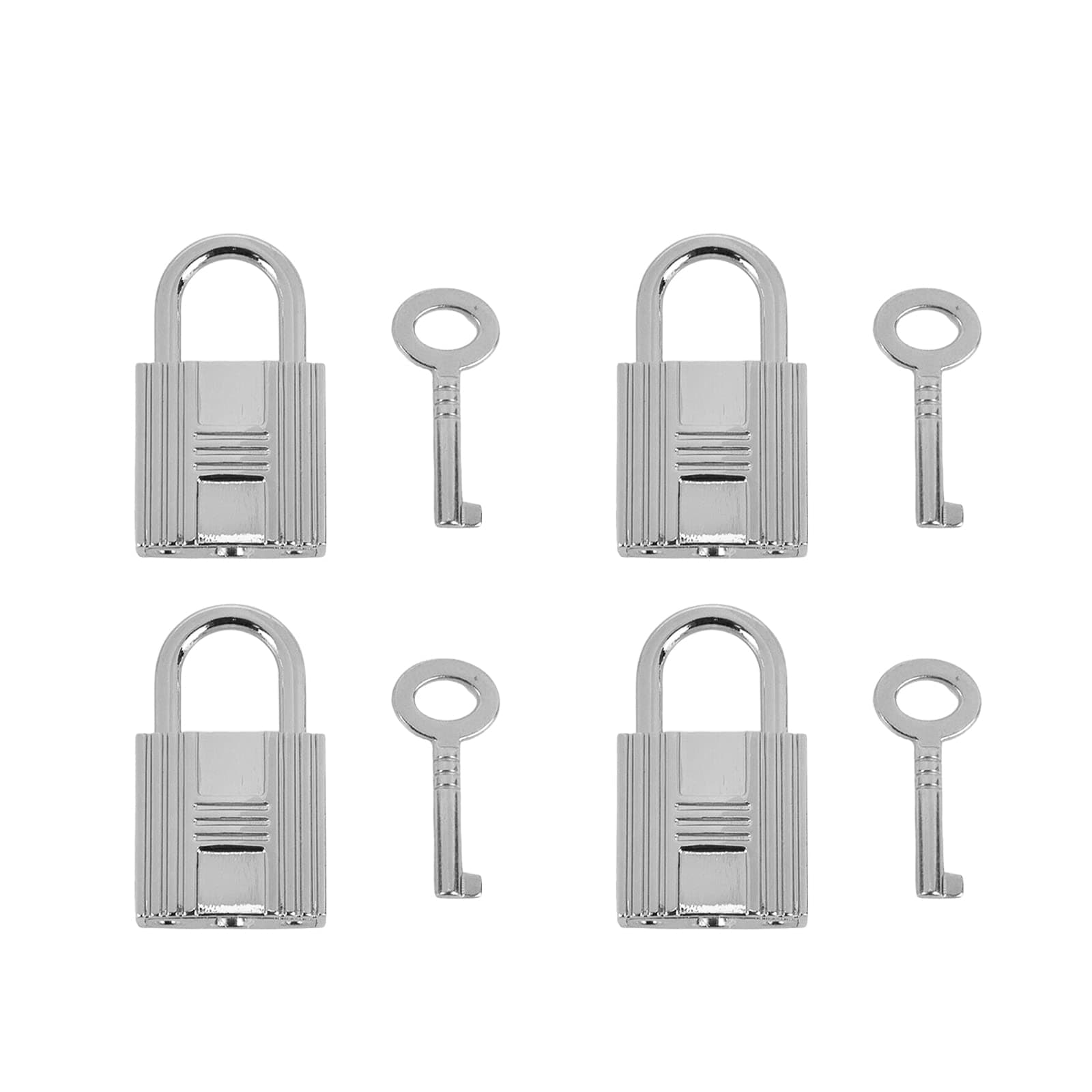 4 Pcs Mini Padlock Metal Padlock Mini Small Lock Luggage, Backpack, Diary, Bag,Jewelry Box Lock with Key,Silver