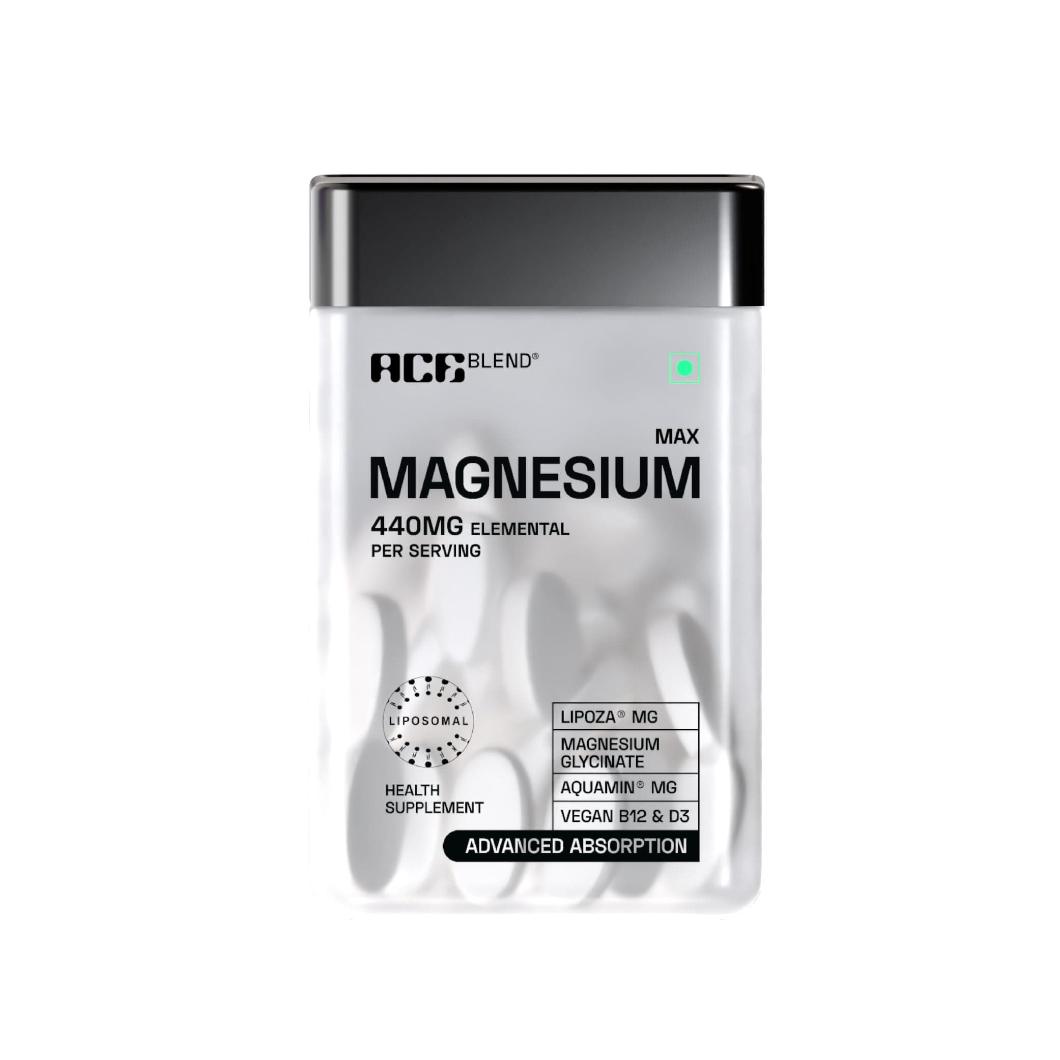 Max Magnesium Glycinate (180 tablets) | 1600mg Triple Complex | 440mg Elemental Magnesium | Calcium, Vegan Vitamin B12 & D3 | Promotes Deep Sleep, Muscle Recovery & Heart Health