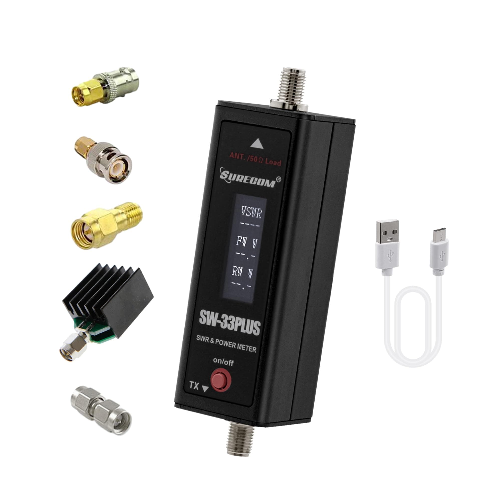 SURECOM SW-33 Plus VHF/UHF 125-525 MHz Mini Two-Way Radio RF Power & SWR Meter