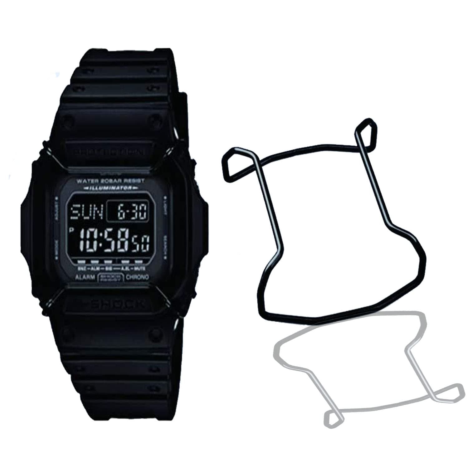 Watch Screen Protectors, Wire Watch Guard Protector for DW-5600 / GW5000 / GW5030 / GW5035, 100% Metal 316 Stainless Steel Bull Bar, Black