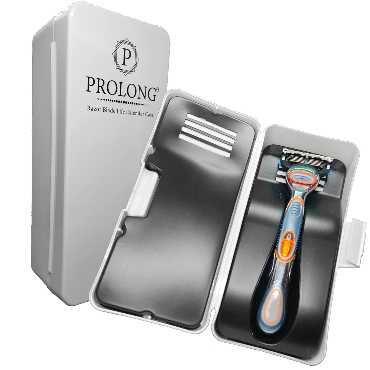 Prolong Razor Case extends razor life. Your razor, sharper, longer, fits most razors.