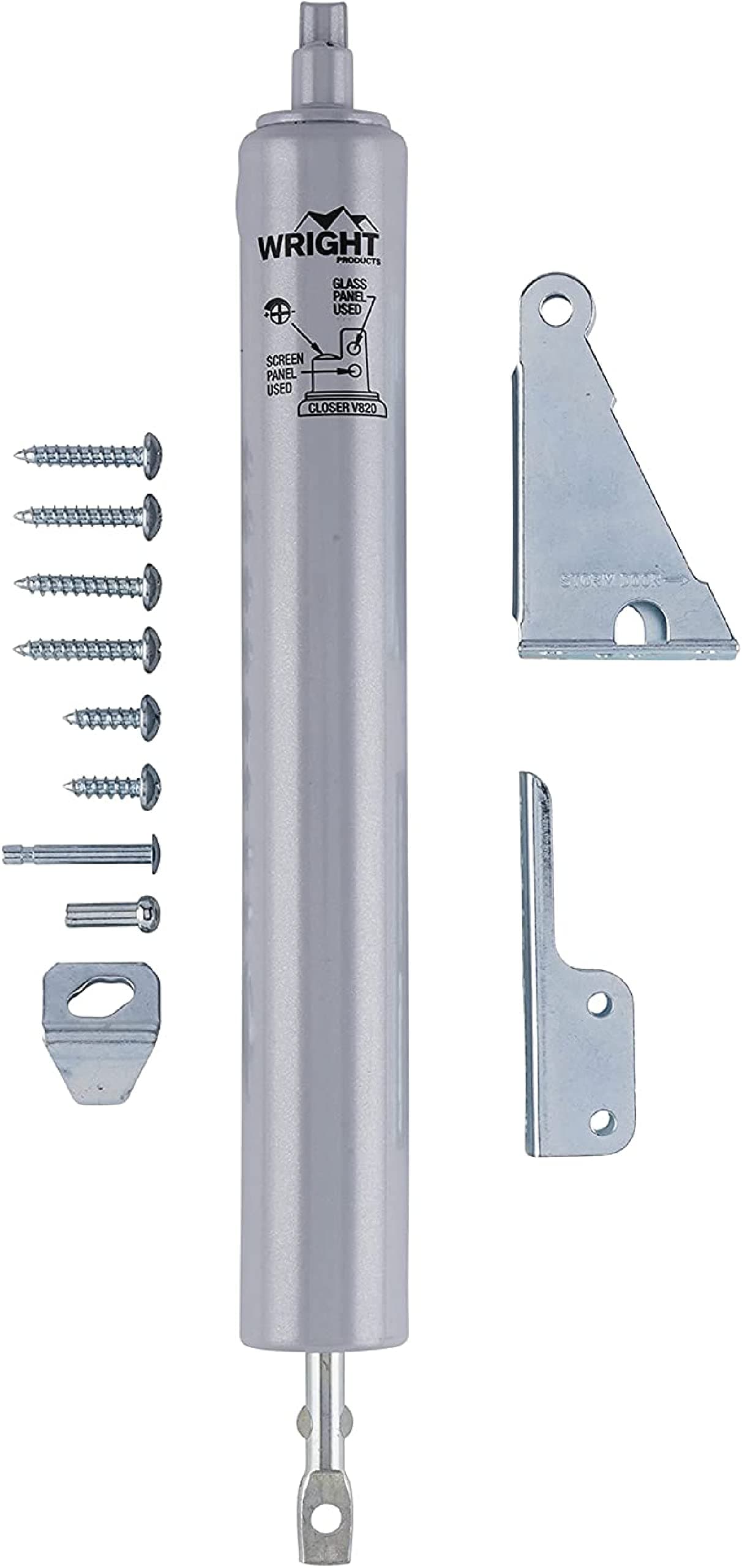 Wright Products V820 Medium Duty PNUEMATIC Closer, Aluminum