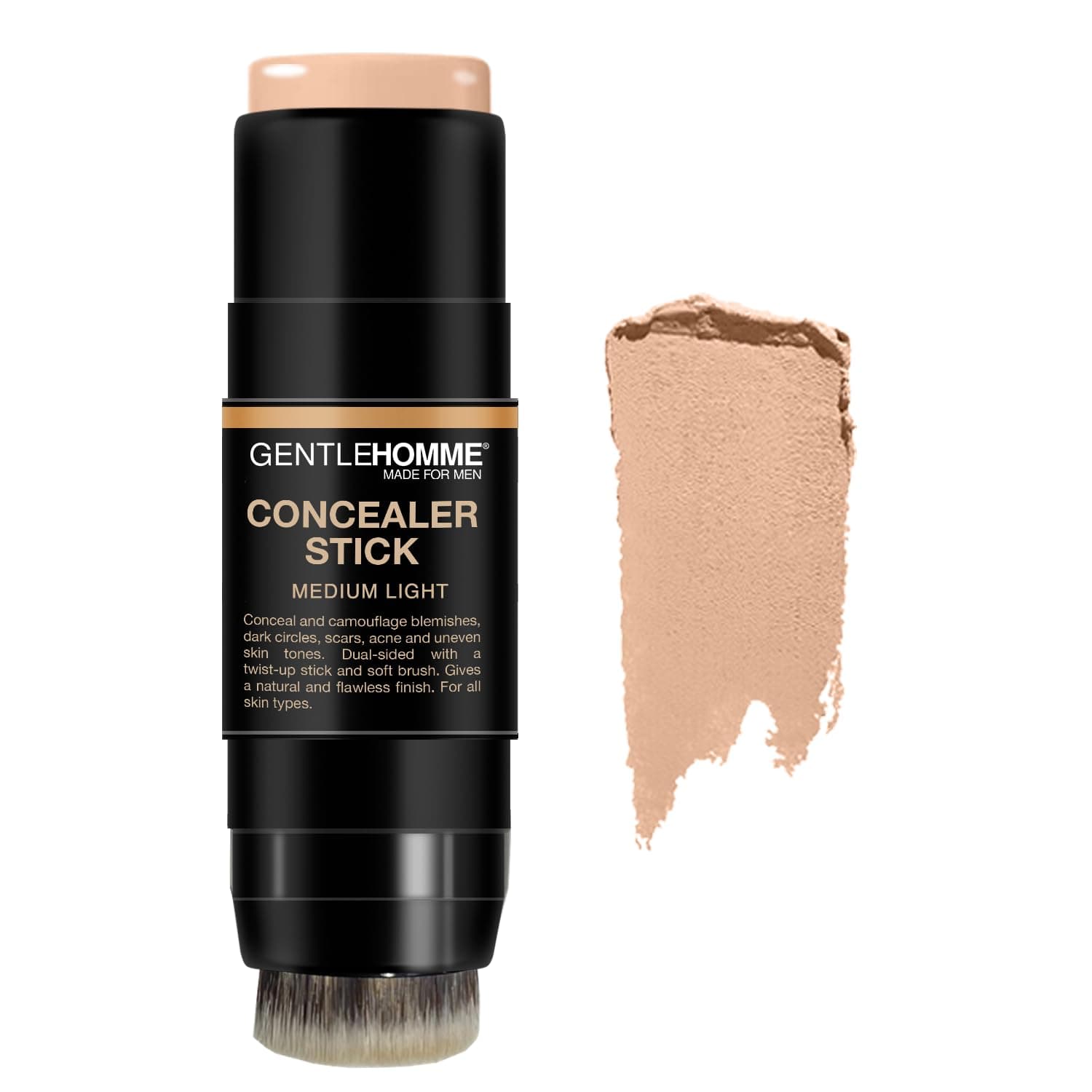 Men's Concealer Stick with Brush for Dark Circles Eraser, Medium Light