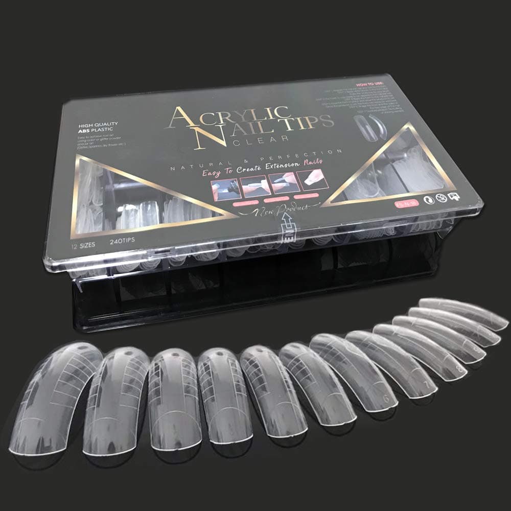 Bestbeauty 240Pcs Dual Forms: 240Pcs/Case Dual Forms False Nail Mold Acrylic Nail System Forms Clear Full Cover Polygel Uv Gel Nail Tips Molds 12 Size with Scale by Best Beauty (240Pcs Dual