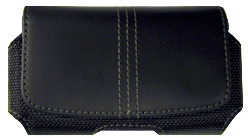 Champion CWP-PDA-H2 Universal Smartphone Size Horizontal Leather and Nylon Carrying Case - 1 Pack - Carrier Packaging - Black