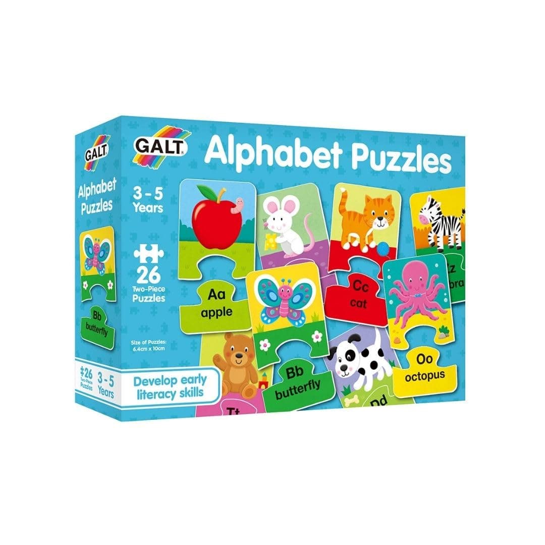 Alphabet Puzzles - Fun and Colourful Early Learning 2 Pc Jigsaw Puzzles - Set of 26 Two Piece Puzzles for Kids - Develop Letter Recognition and Matching Skills - Children Ages 3 to 5 Years Old