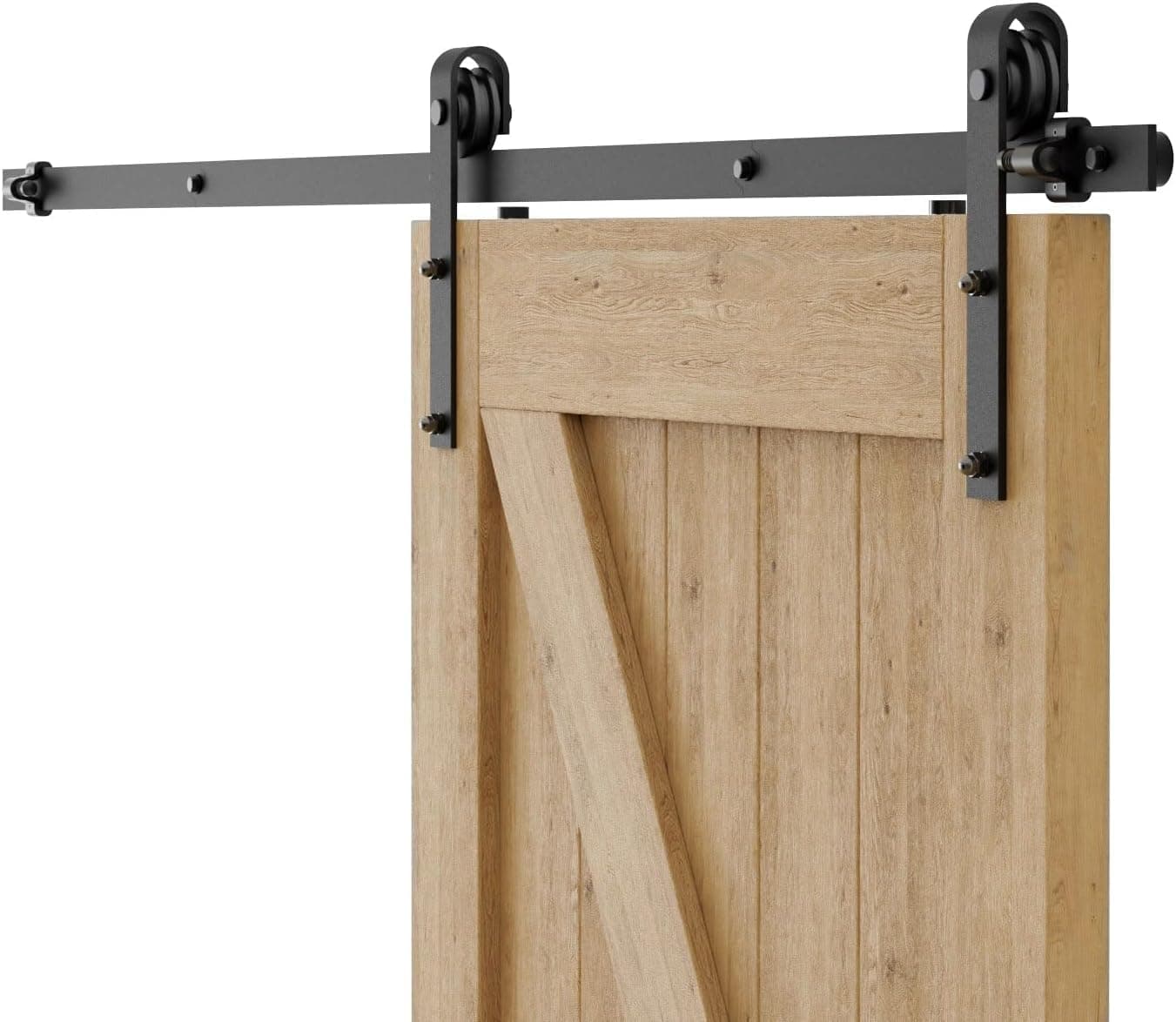 Sliding Barn Door Hardware Kit 5.5FT Heavy Duty for Max 34'' Wide Single Wooden Door