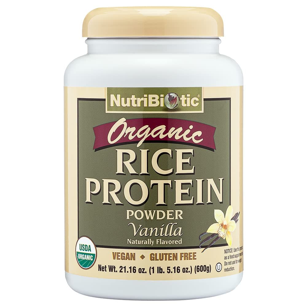 Certified Organic Rice Protein Vanilla, 1 Lb. 5 Oz | Low Carbohydrate Vegan Protein Powder | Raw, Certified Kosher & Keto Friendly | Made Without Chemicals, GMOs & Gluten | Easy to Digest