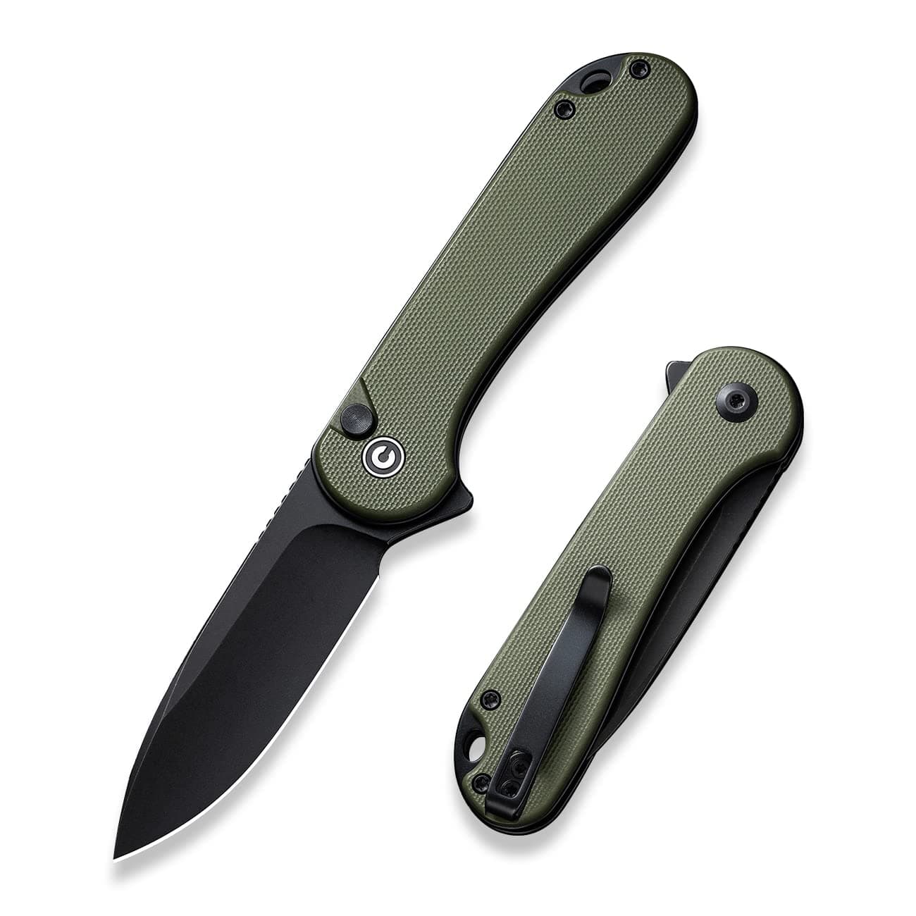 Elementum II Pocket Folding Knife, 2.96" Nitro-V Steel Blade G10 Handle Utility Knife with Deep Carry Pocket Clip for Camping Hiking Hunting C18062P-3