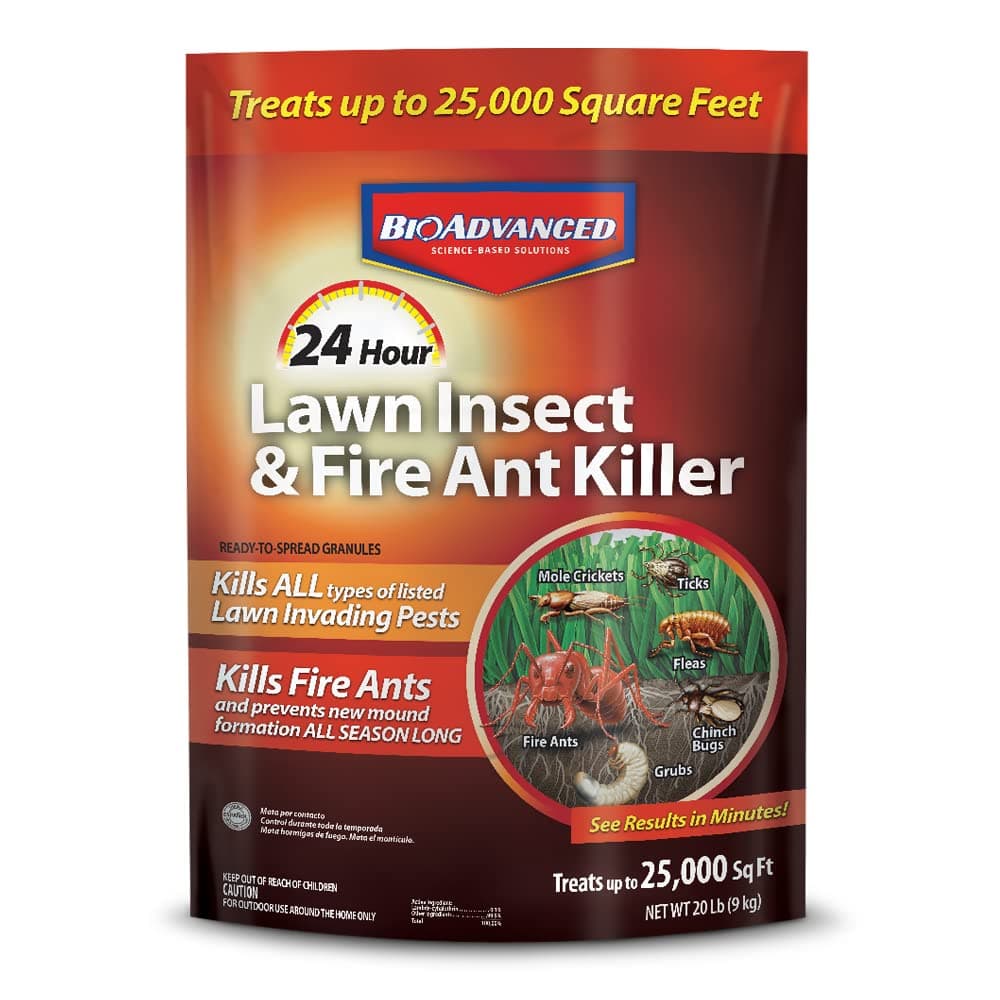BioAdvanced 24 Hour Lawn Insect & Fire Ant Killer, Granules, 20 lb