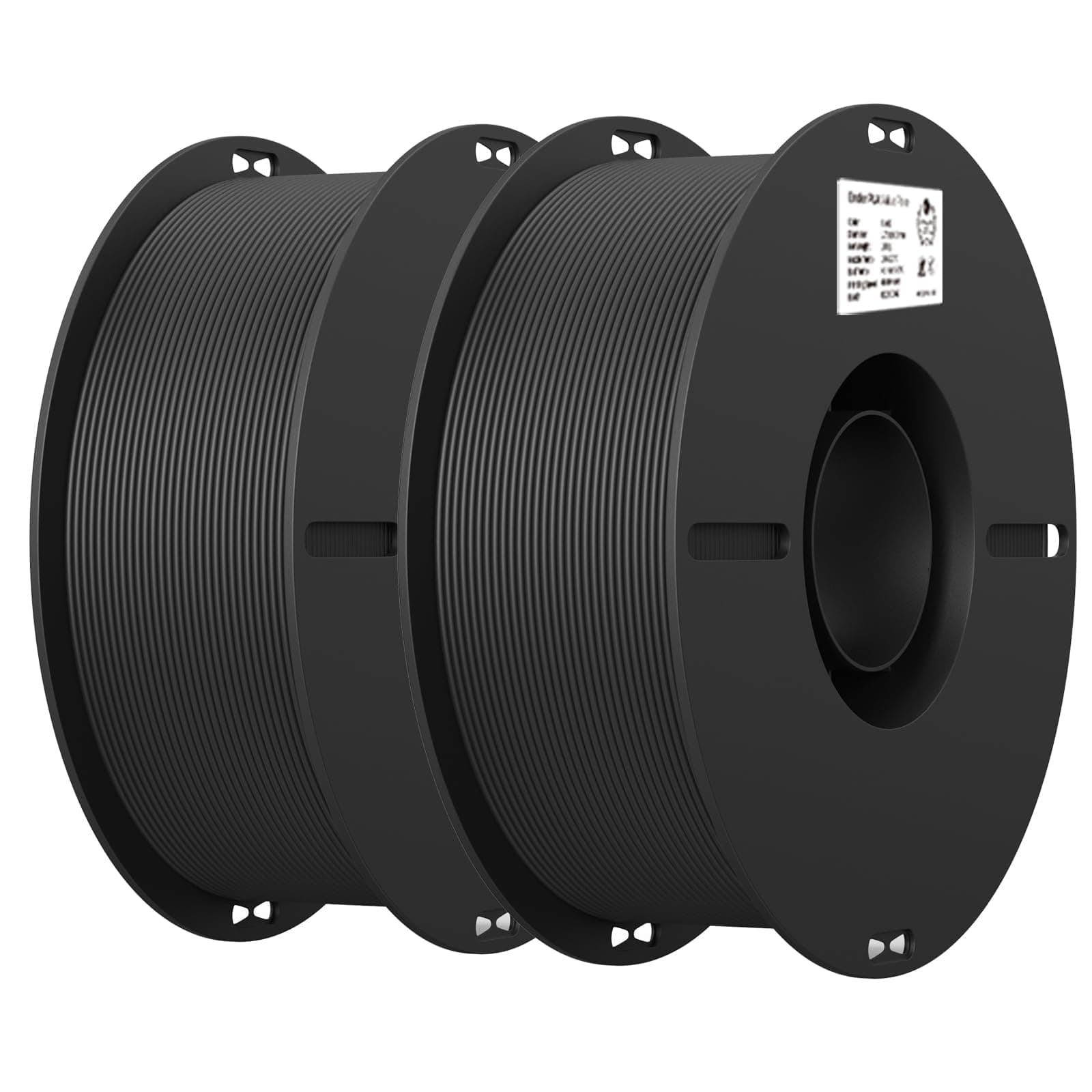 3D Printer Filament, PLA Filament 1.75mm Bundle 2Kg for 3D Printing, Ender PLA Filament No-Tangling, Strong Bonding & Overhang Performance, Accuracy +/- 0.02mm (Black & Black 2-Pack)