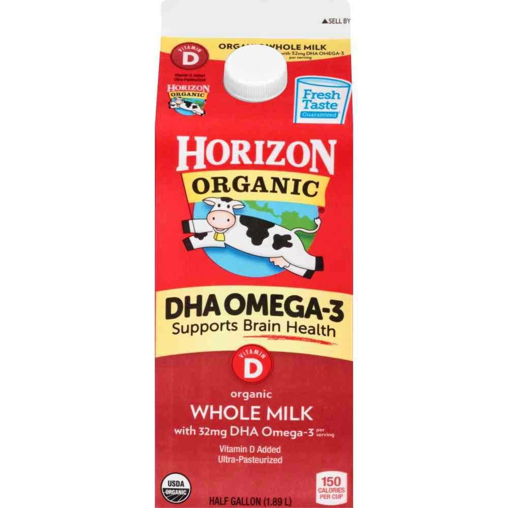 Ultra Pasteurized DHA Whole Milk, 0.5 Gallon -- 6 per case.