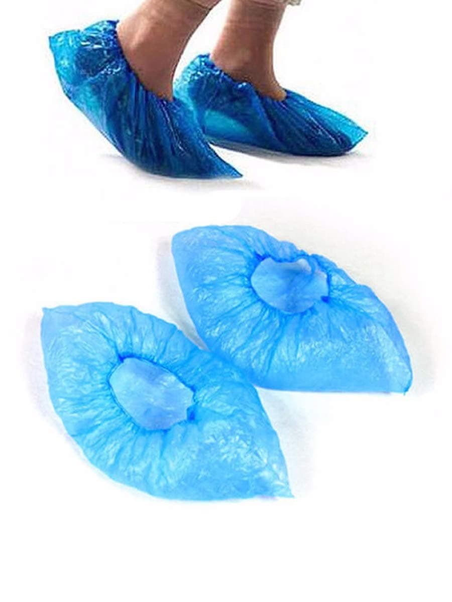 100 PCS Disposable Shoe & Boot Covers Durable & Water Resistant Indoor Carpet Floor Protection One Size Fits Most (As Shown, 100pcs)