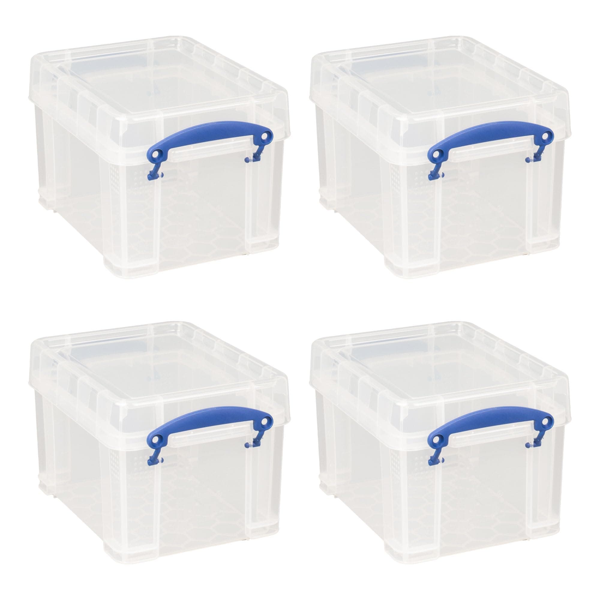 4 Pack Storage Bins, Clear Plastic Stackable Organizing Totes, 3 Liter