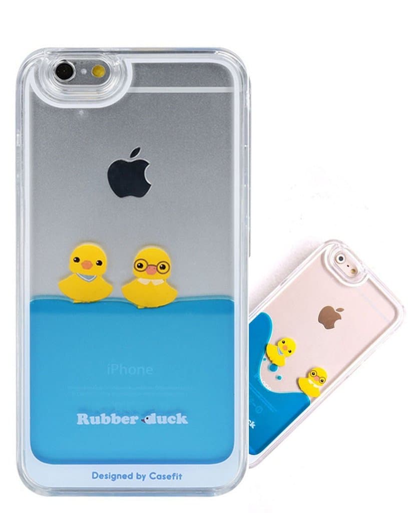 KESGTON For iPhone 6 Case,Floating Rubber Duckies in Blue Water Cute Plastic Hard Clear Cover Hard Case For iPhone 6 4.7 inch(Boys)