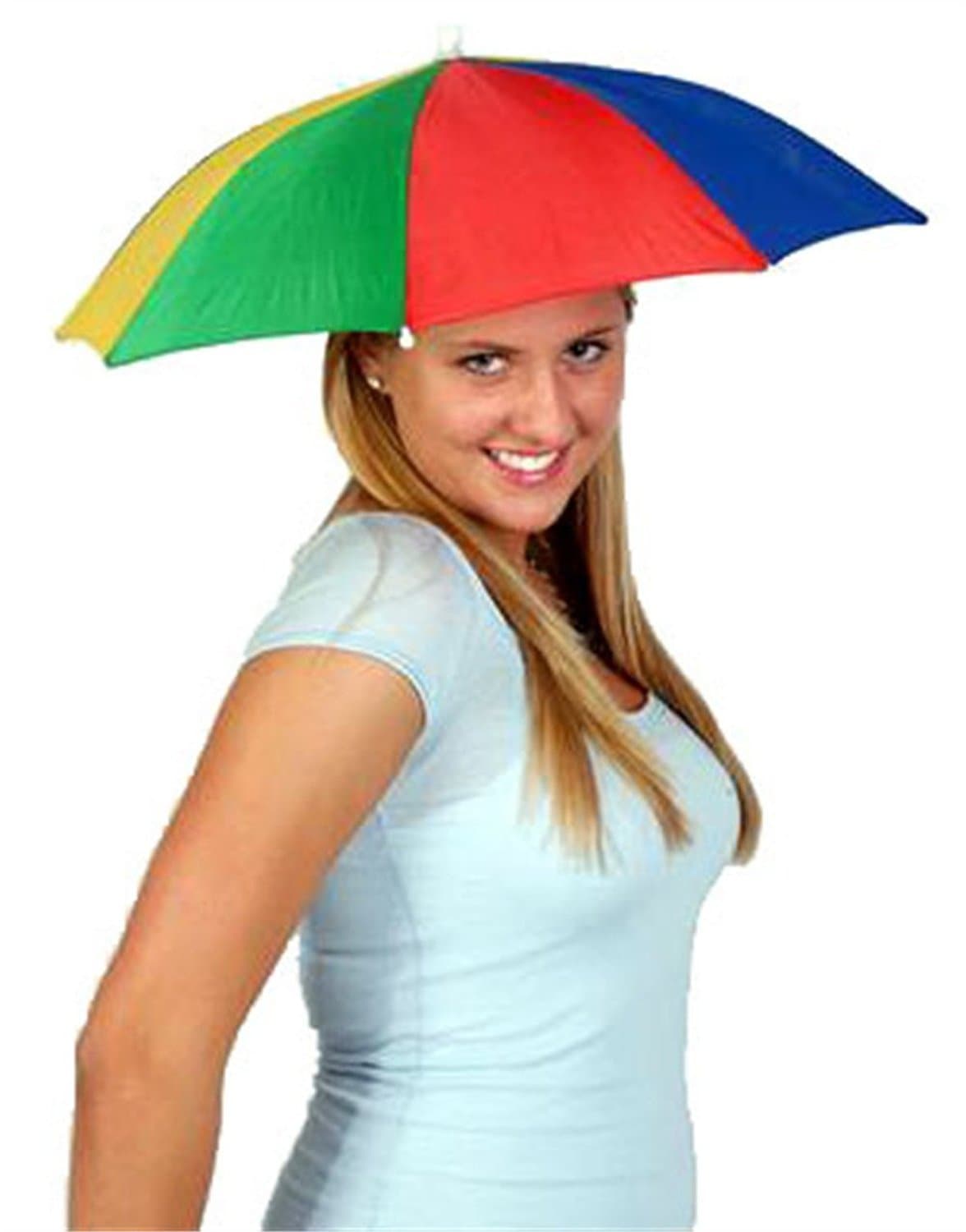 Folding Ashley Umbrella Hat with Adjustable Headband exclusively by Address America