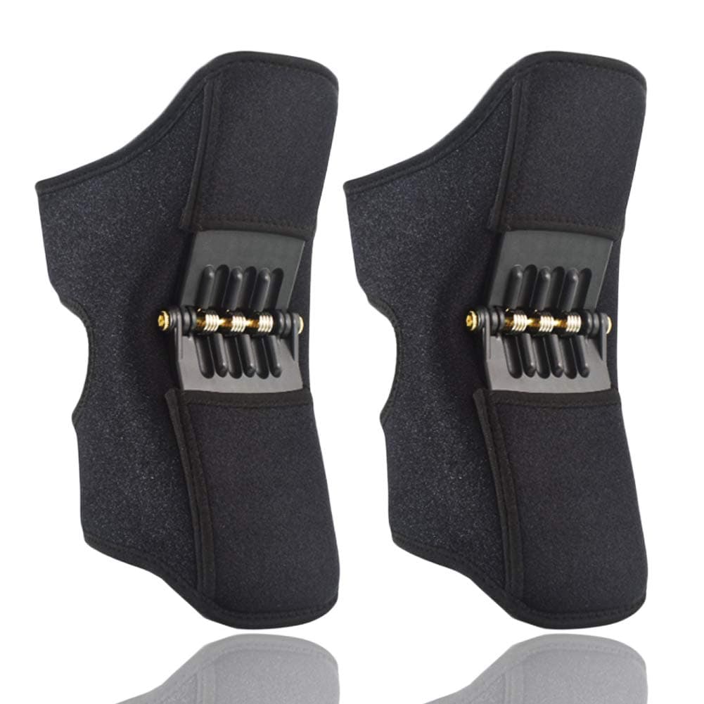 Flyteeth Knee Booster, Power Lift Joint Support Knee Pads Protector,Breathable Non-Slip Joint Knee Support Brace Kneepad for Old Cold Leg Sports Climbing Training Squat (Black)