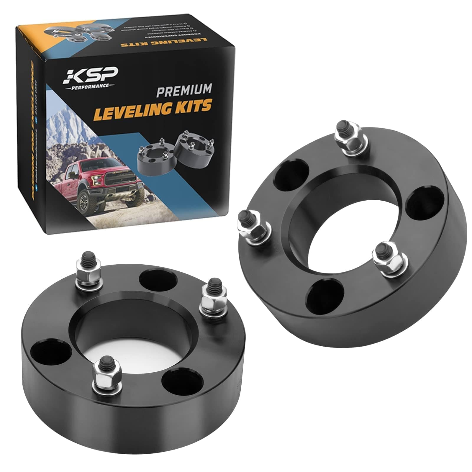 KSP 2.5" Front Leveling Lift Kits for F150 2004-2026, 2.5in Chassis Level Kit Compatible With Expedition 2003-2018, Mark LT, 2pcs Auminum Suspension Strut Spacers Work On shock Absorber