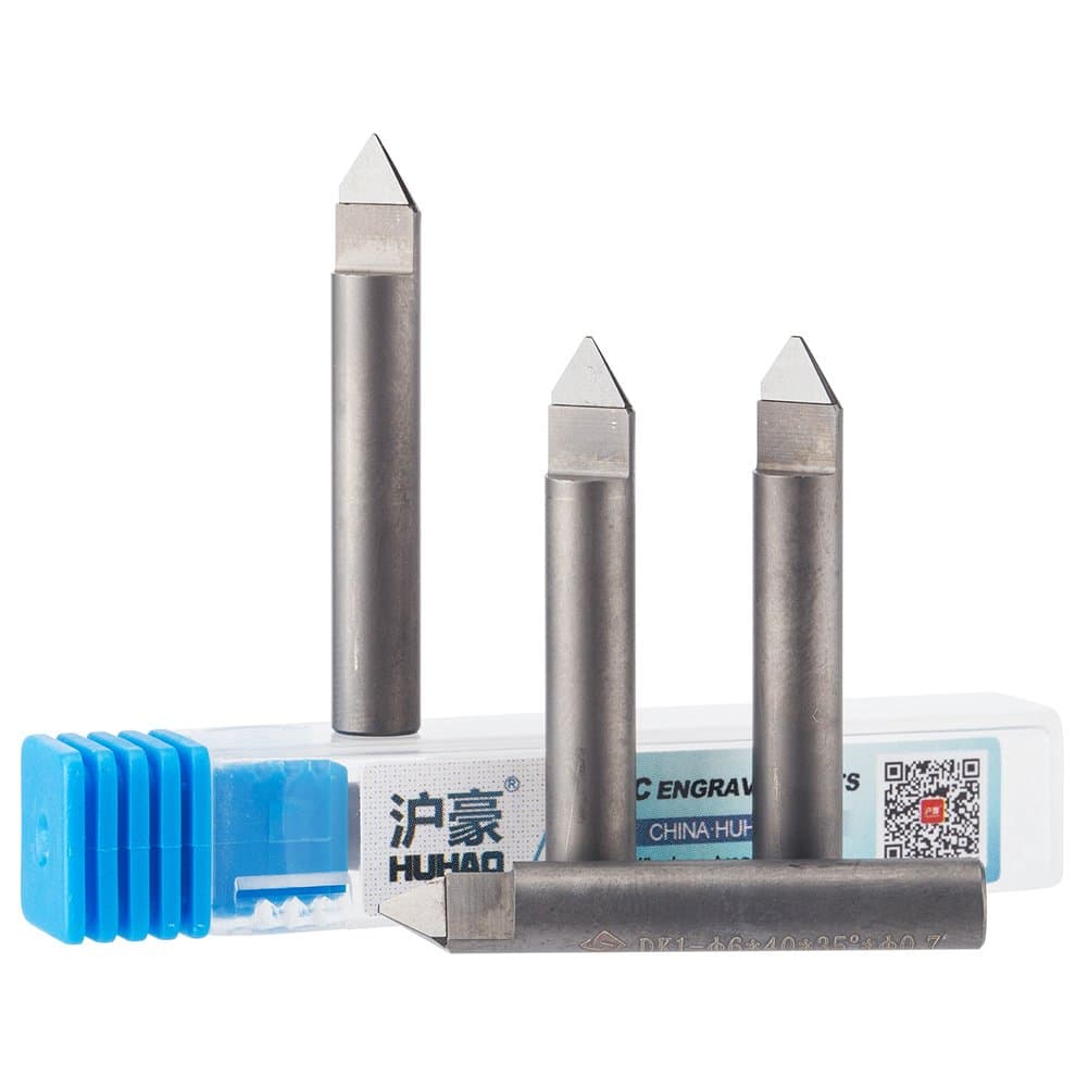 HUHAO 1PC 6mm CNC Router End Mill Diamond PCD Tools Stone Hard Granite Cutting Engraving Bits 35 Degree PCD Cutter (3678)