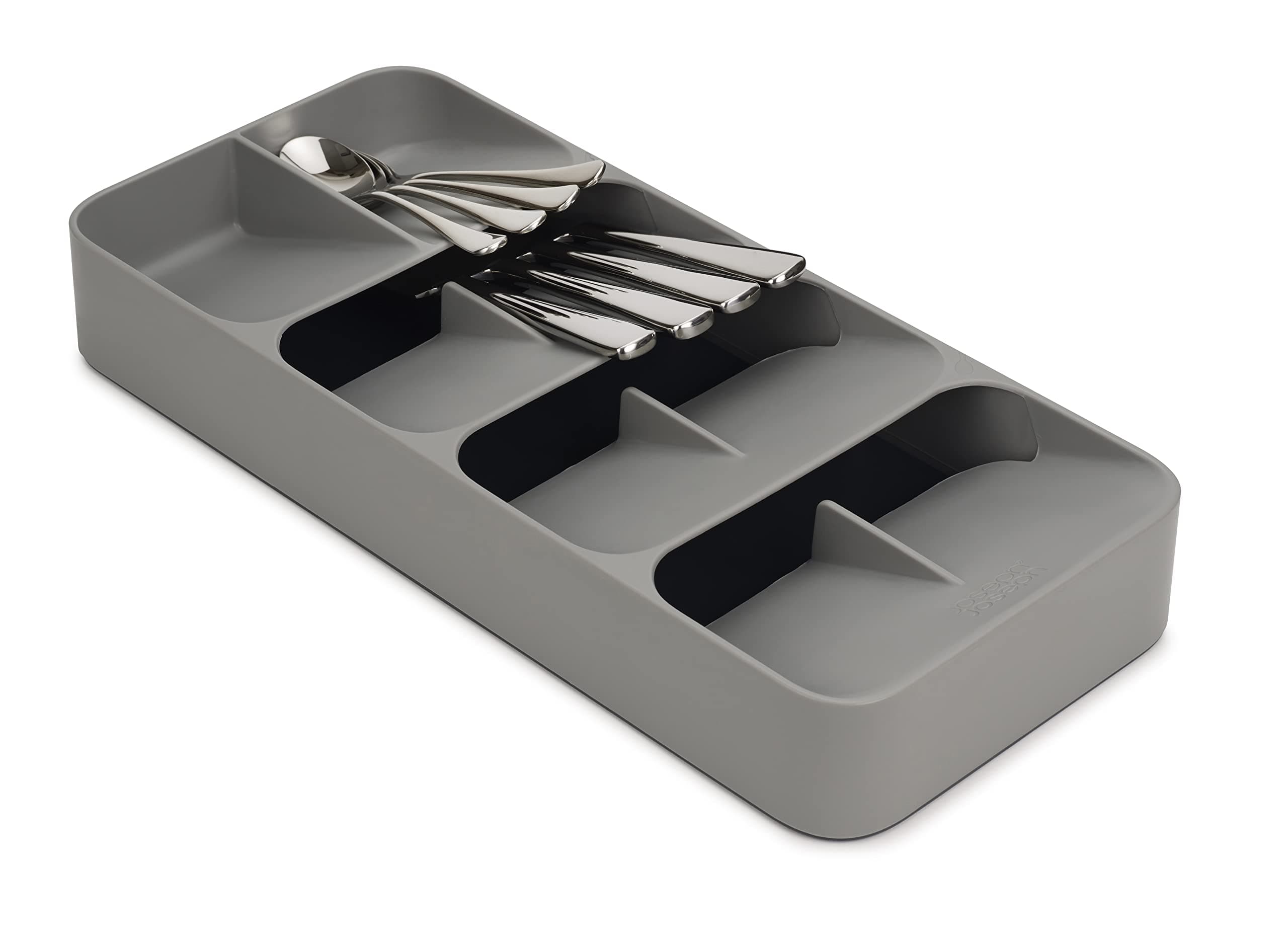 Joseph Joseph DrawerStore Compact Utensil Organizer For Kitchen Drawer Silverware, Flatware Tray, Grey